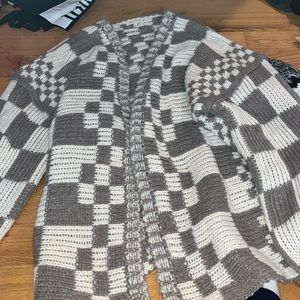 Shop Stevie oversized checkered cardigan